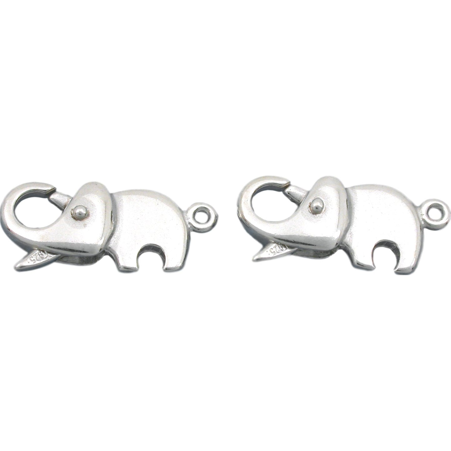2 Sterling Silver Elephant Lobster Clasp Beading Parts