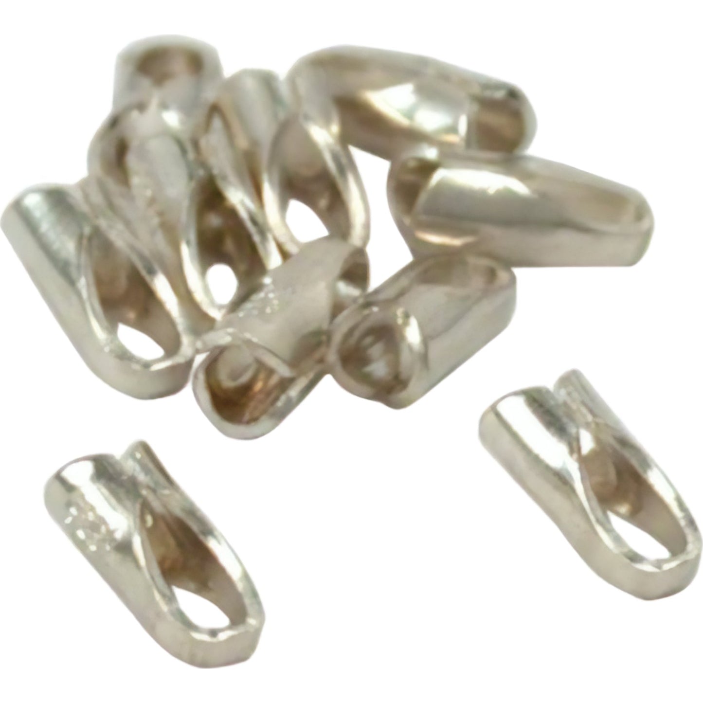 5 Pairs Sterling Silver Crimp End Caps 5mm