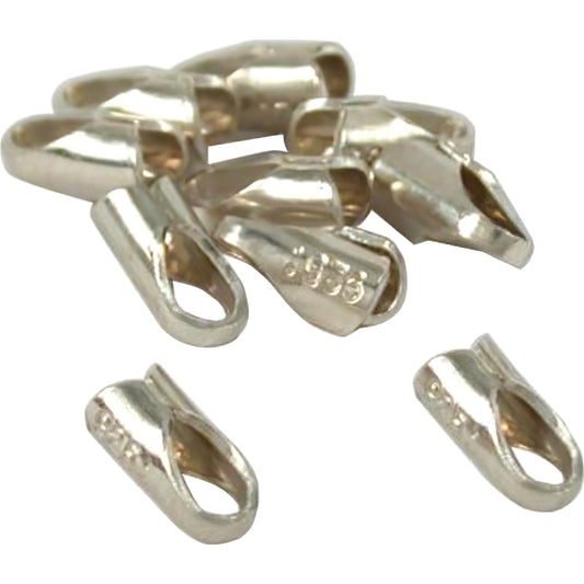 5 Pairs Sterling Silver Crimp End Caps 6mm