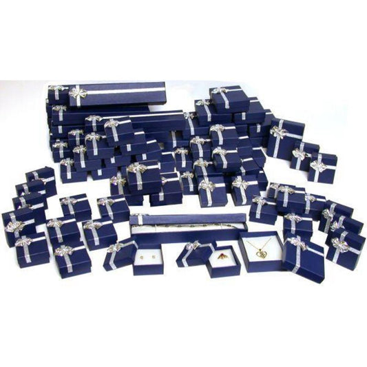 Ring, Chain, Earring Bow-Tie Jewelry Gift Box Assortment 72Pcs