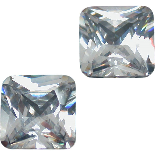 Cubic Zirconia Square 7.5x7.5mm 2Pcs