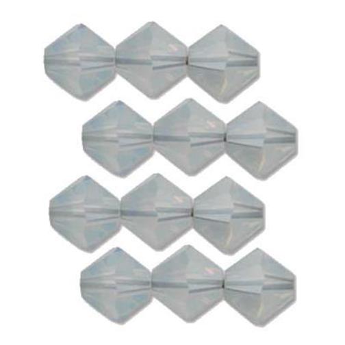 12 White Opal Ice Swarovski Crystal Bicone Beads 4mm