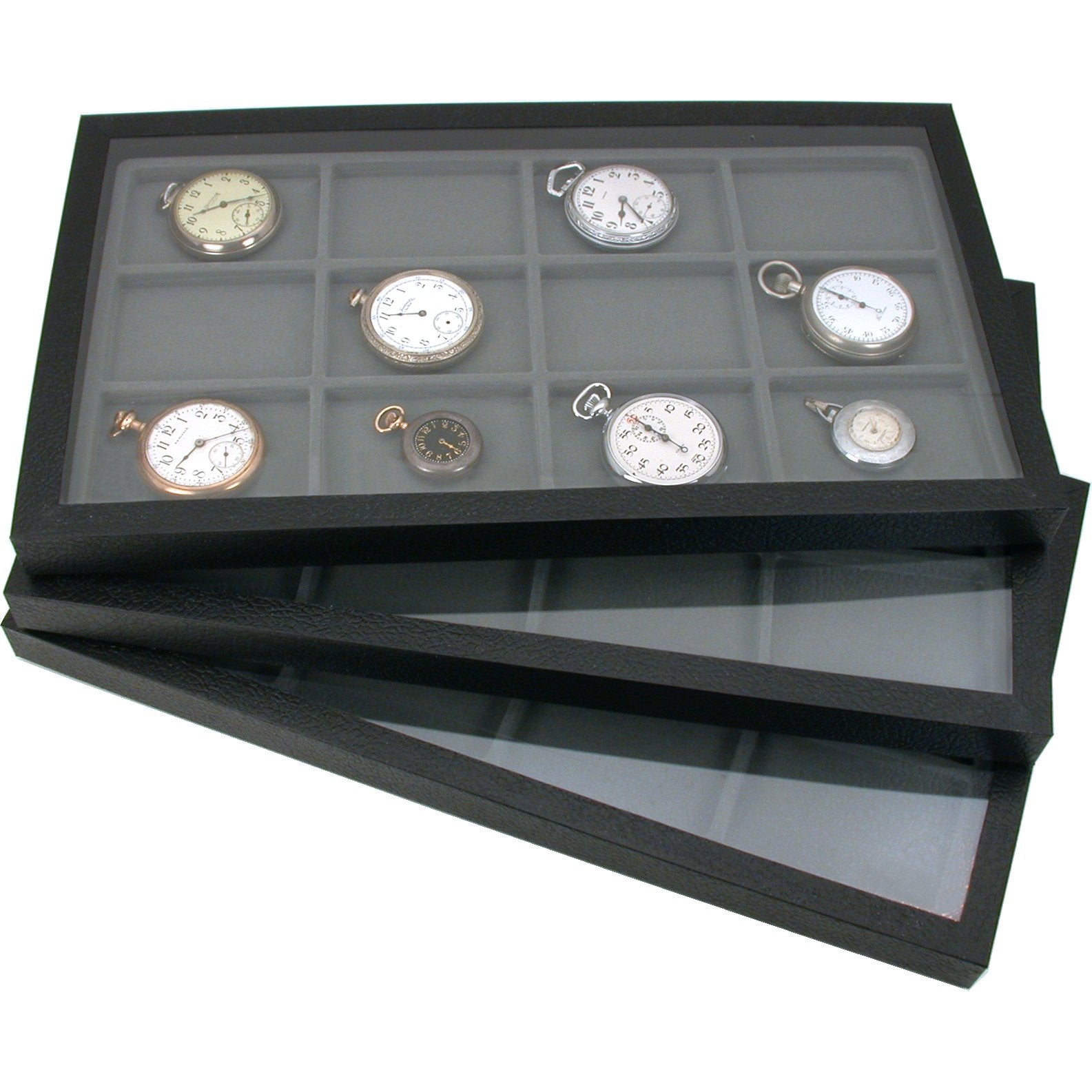 Flocked Insert Acrylic Top Trays & Gray Flocked Inserts 6Pcs – FindingKing
