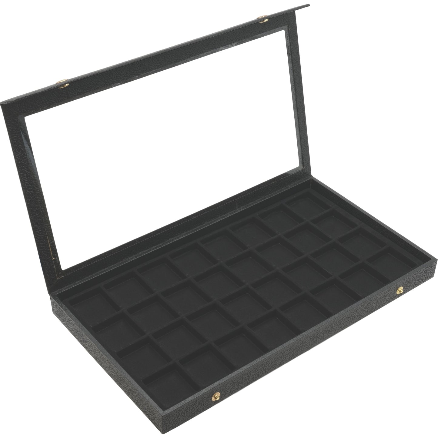 Jewelry Box Holder Tray 32 Earring Display Case Organizer Storage Black Clear