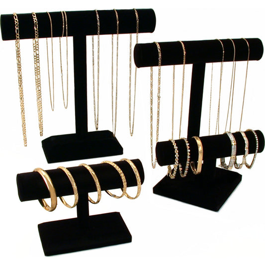3pc Set Black Jewelry Display T Bar Bracelet Bangle 12"