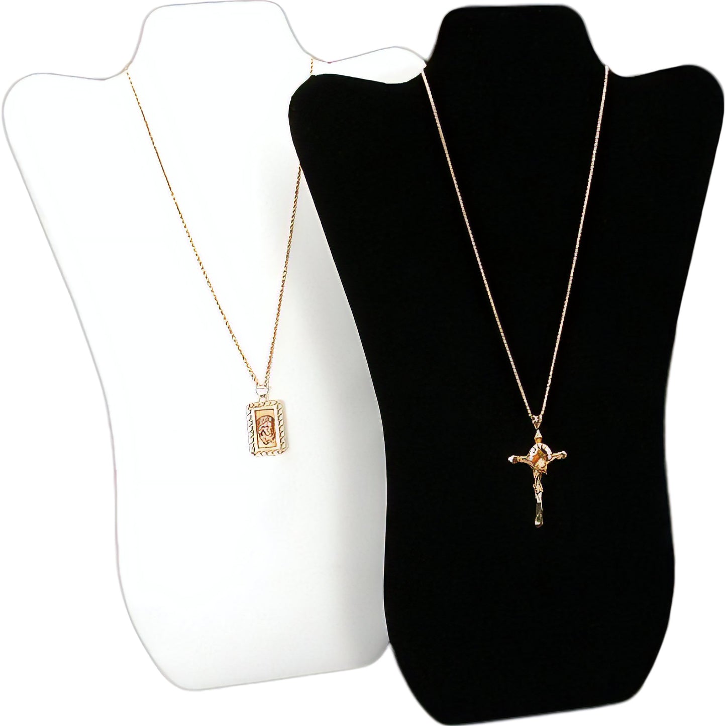 2 Tall Curved Necklace Easel Display Black & White 14"