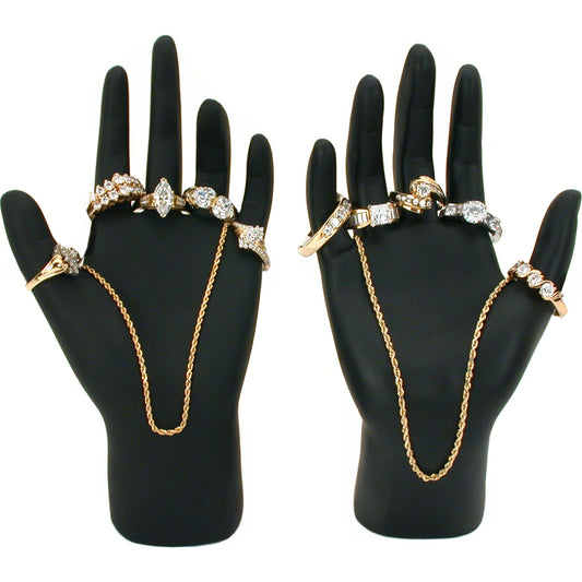 2 Black Left & Right Jewelry Ring Hand Displays New