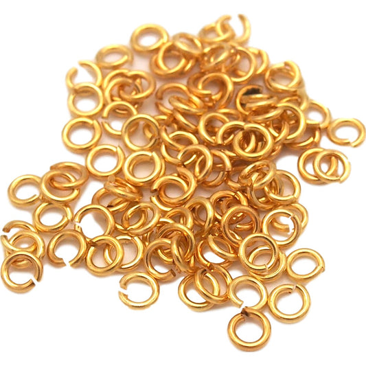 Open Jump Rings Gold Plated 20 Gauge 4mm 100Pcs