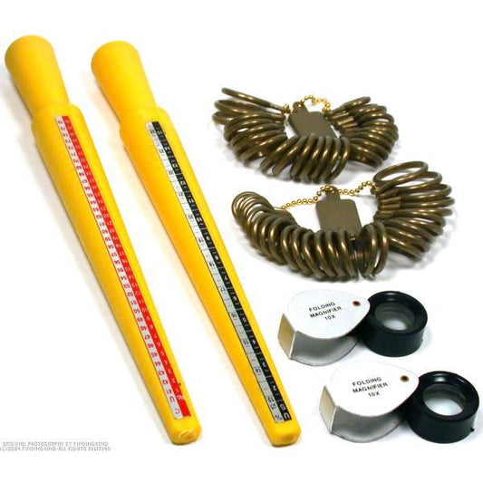 2 10X Eye Loupe Magnifier Ring Stick Finger Sizer Tools