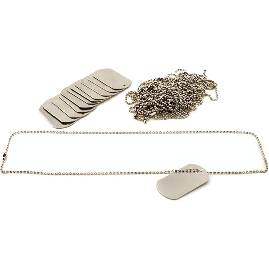 12 US Military Dog Tag American Engravable ID Blank 30"