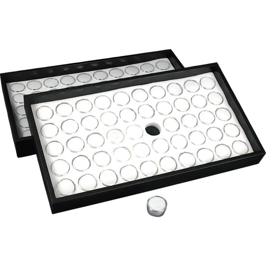 100 Gem Jars White Foam Display & Stackable Tray