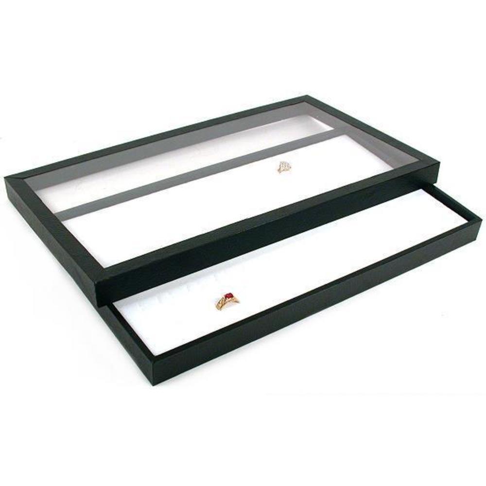 72 Slot Ring Display Tray Jewelry Clear Top Case