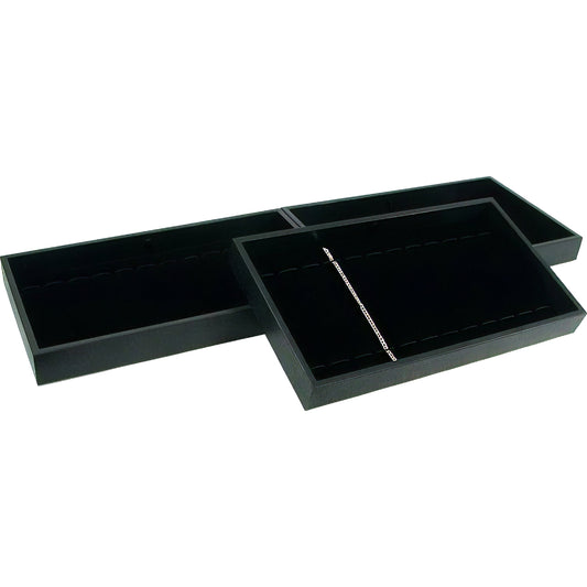 36 Slot Bracelet Watch Display Black Velvet Travel Tray