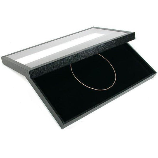 Velvet Jewelry Chain Pad Showcase Tray Display Unit