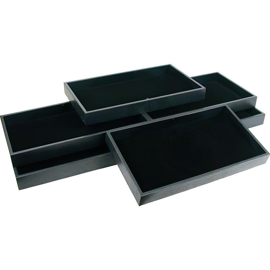 6 Black Velvet Chain Pad Jewelry Display & Tray