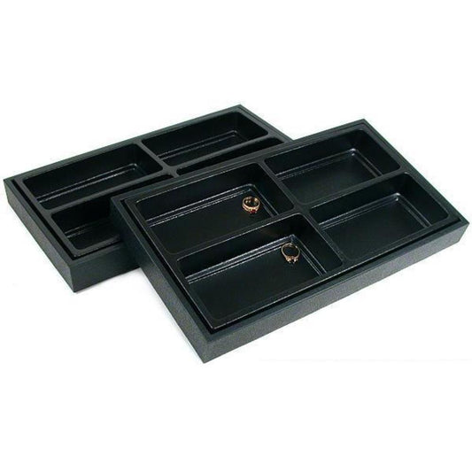 8 Slot Black Jewelry Display Showcase Countertop Tray