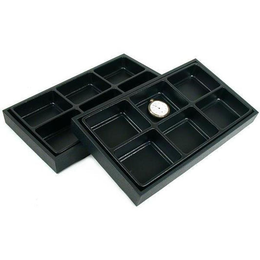 12 Jewelry Pocket Watch Display Tray Black Showcase Box