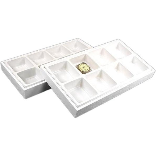 16 Pocket Watch Jewelry Display Tray White Showcase