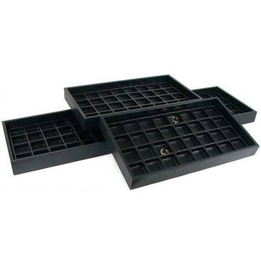 32 Slot Earring Card Display Black Showcase Travel Tray
