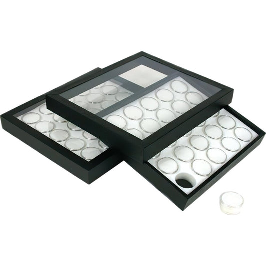 2-25 Gem Jar White Insert Jewelry Acrylic Lid Display