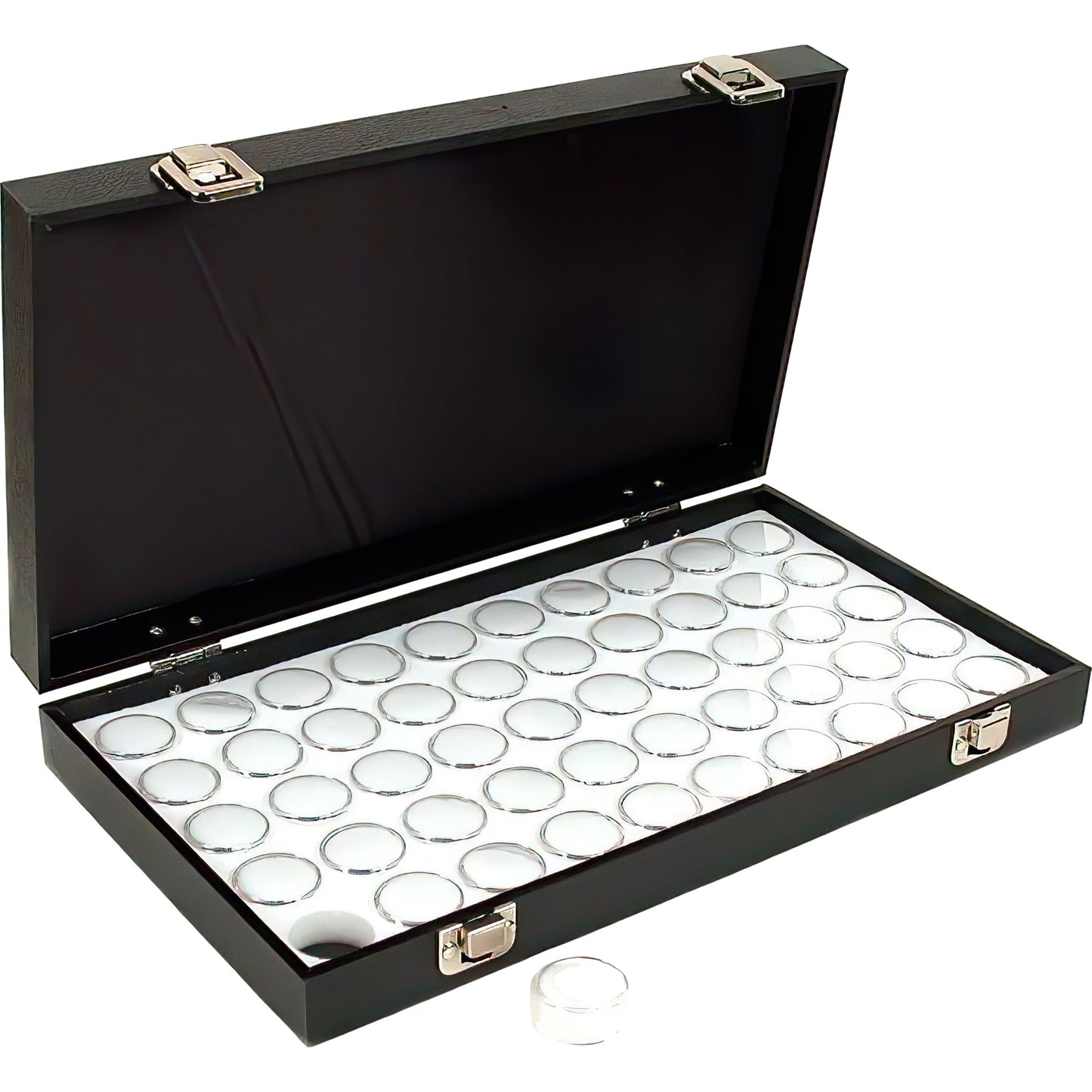 50 Gem Jars Display Tray Gemstone Travel Case
