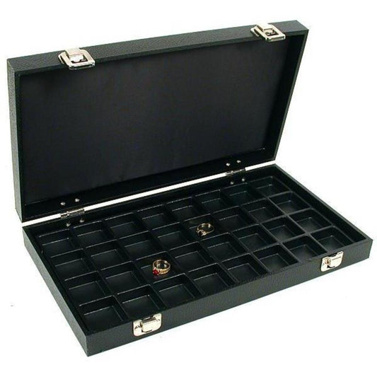 32 Slot Puff Earring Card Display Black Showcase Tray
