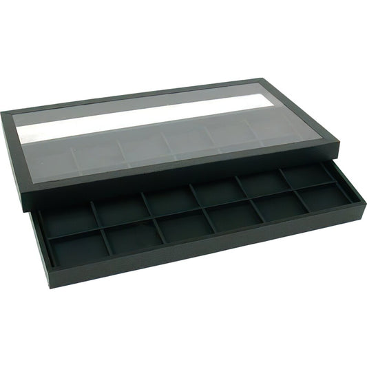 48 Slot Jewelry Display Clear Lid Case
