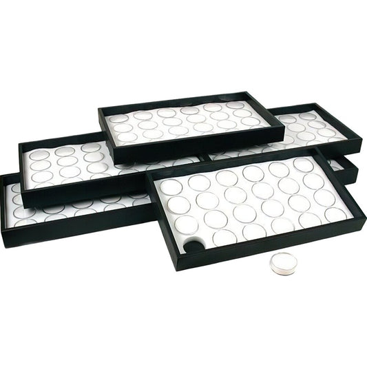 6 White 24 Gem Jars Display Insert & Stackable Trays