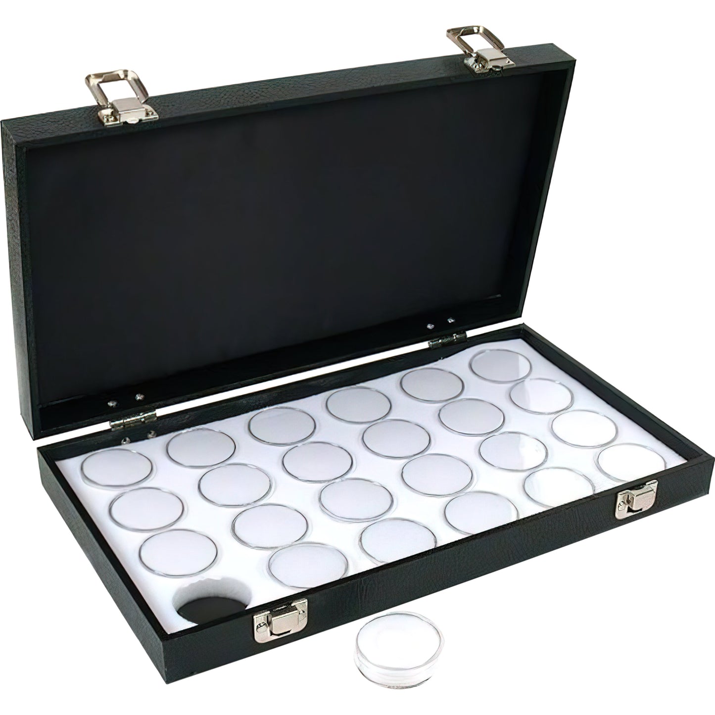 24 Gem Jars Display Tray Gemstone Travel Case