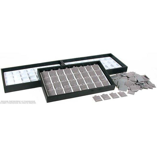 100 Puff Earring Card Display Black Showcase Tray