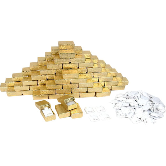 200 14K Gold White Earring Cards Gold Cotton Gift Boxes