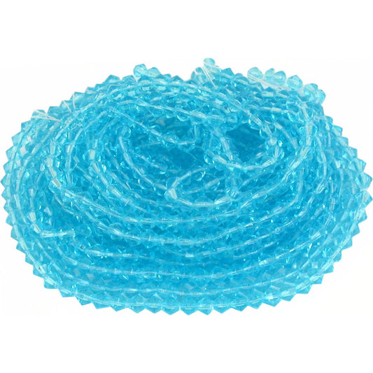 Turquoise Blue Bicone Chinese Crystal Beads 4mm 10 14"