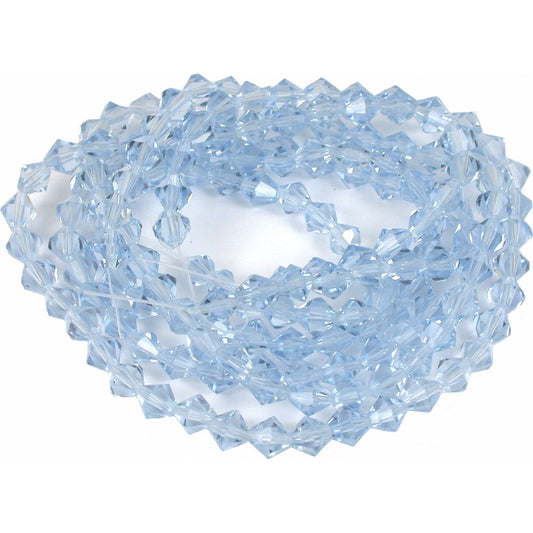 Aquamarine Bicone FP Chinese Crystal Beads 6mm 5 Strand
