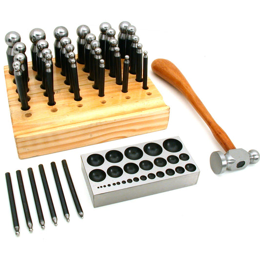38 Dapping Punches Doming Block Hammer Jewelers Tools