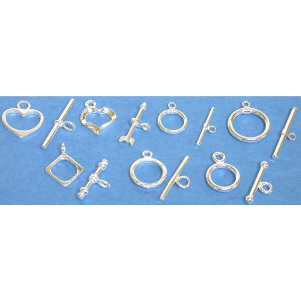 7 Twist Toggle Heart Square Plain D/C Clasps