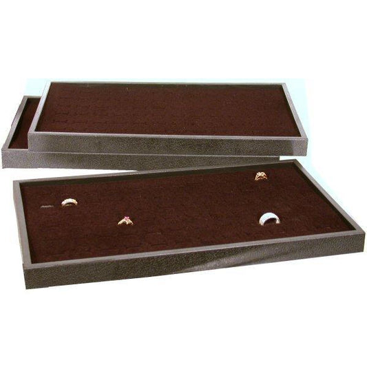3 72 Slot Black Ring Display Box Jewelry Case Tray