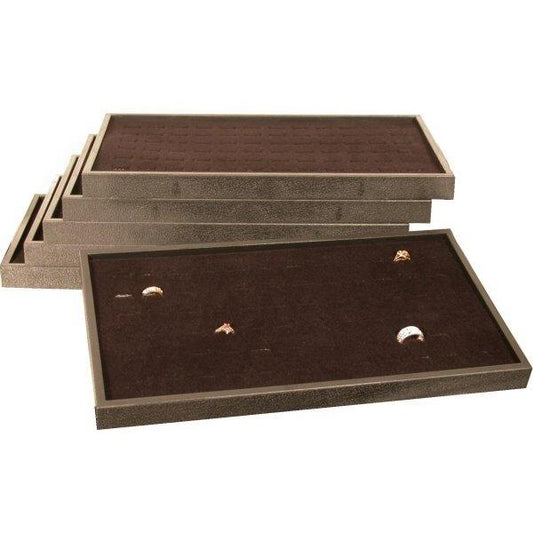 6 72 Slot Black Ring Display Box Trays Case Fixture