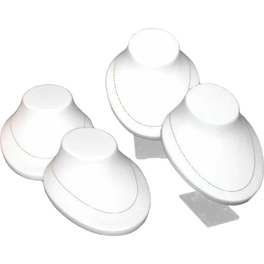 4 White Adjustable Necklace Chain Bust Display Fixtures