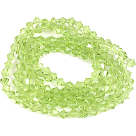 Bicone Faceted Fire Polished Chinese Crystal Beads Olive 6mm 5 Strands
