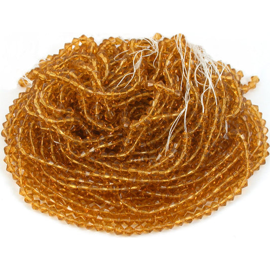 Bicone Faceted Fire Polished Chinese Crystal Beads Topaz 4mm 30 13" Strands