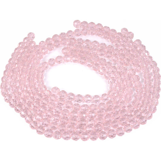 Pink Faceted Round FP Chinese Crystal Beads 8mm 5 St