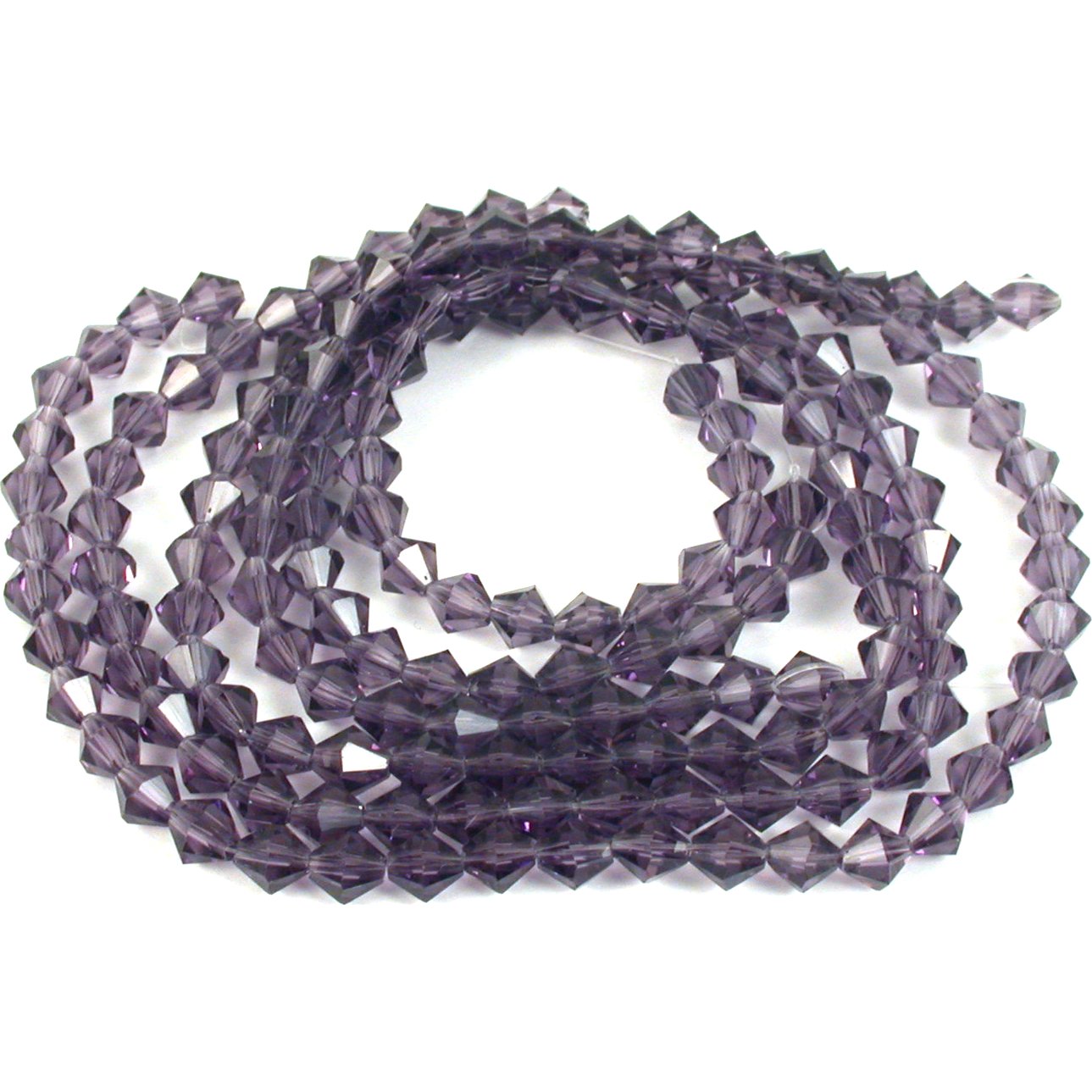 Bicone Faceted Fire Polished Chinese Crystal Beads Amethyst 6mm 5 Strands
