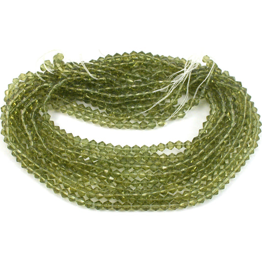 Olive Bicone Chinese Crystal Beads Olive 4mm 15 14" Str