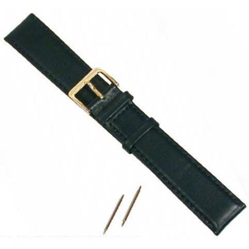 Black Calf Geniune Leather Extra Long Watch Band Watchband Watchmaker 20mm