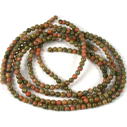 Jasper Green Round Beads 4mm 3 Strands