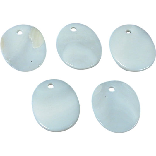 Oval Pendants Mother of Pearl 18mm 5Pcs