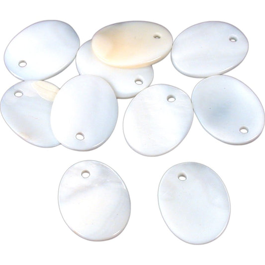 Oval Pendants Mother of Pearl 18mm 10Pcs