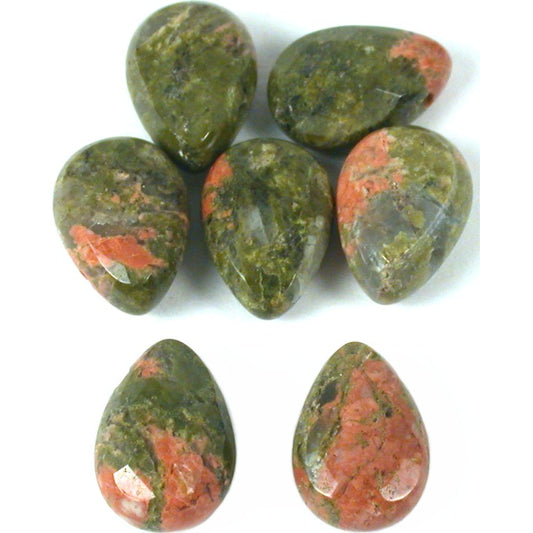 Unakite Teardrop Beads 13mm 7Pcs
