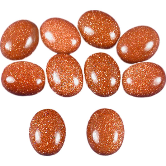 Goldstone Oval Cabochon 10mm 10Pcs
