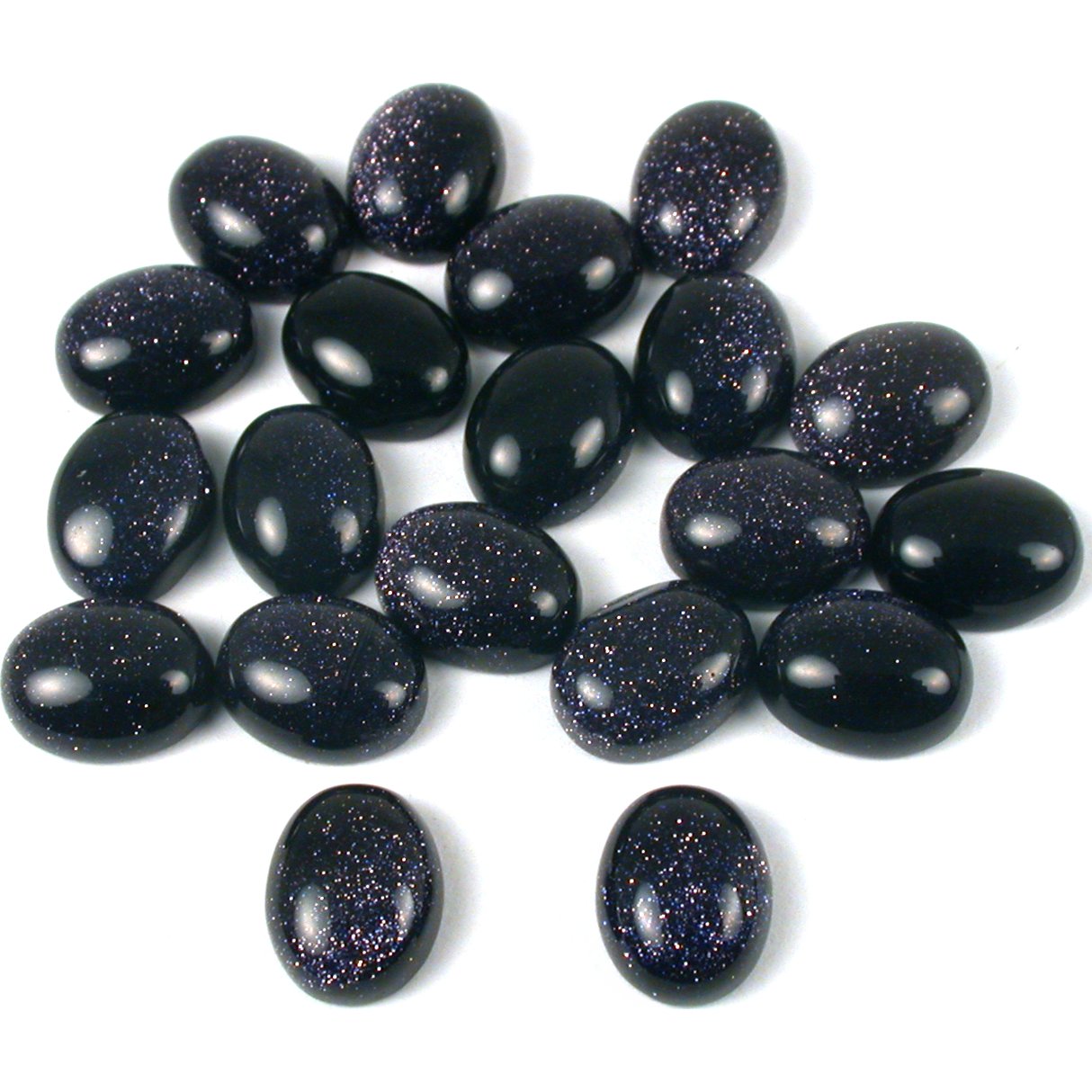 Goldstone Blue Oval Cabochon 10mm 20Pcs